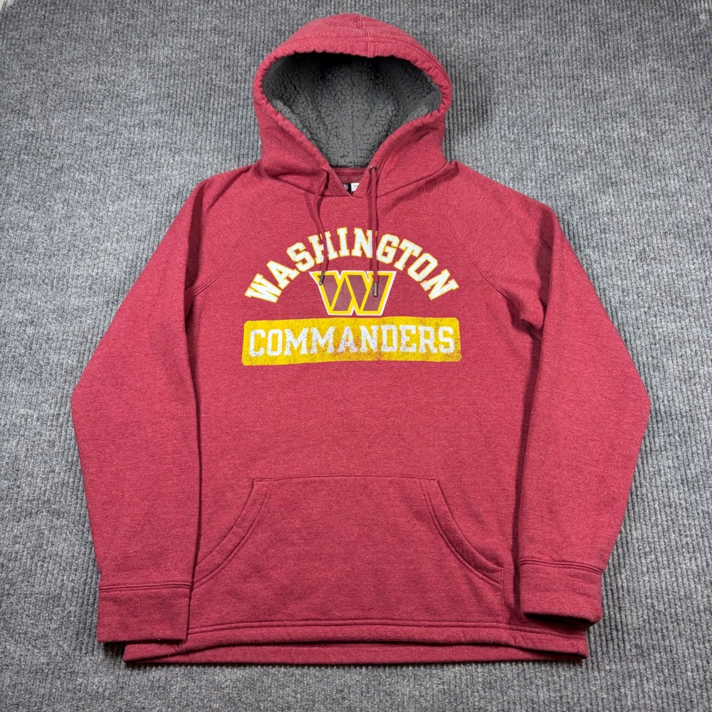 NFL Team Apparel Hoodie‎ Men's M Washington Commanders Red Sherpa Lined